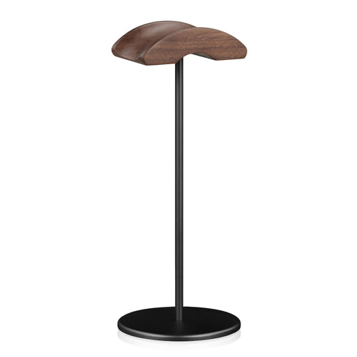 Walnut Wood & Aluminium Headphone Stand with Solid Metal Base — Desk Headset Holder