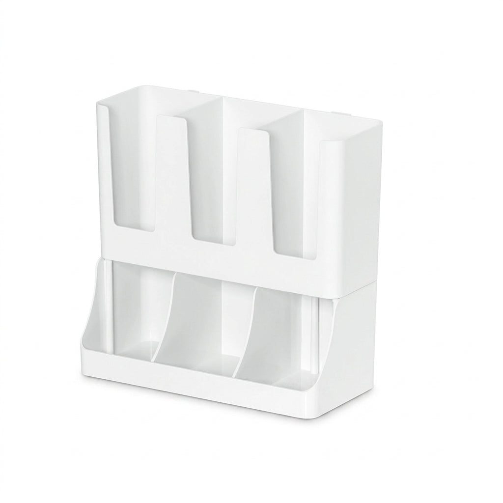 Wall-mounted Coffee Bar Organiser — Cup & Condiment Storage, White or Black