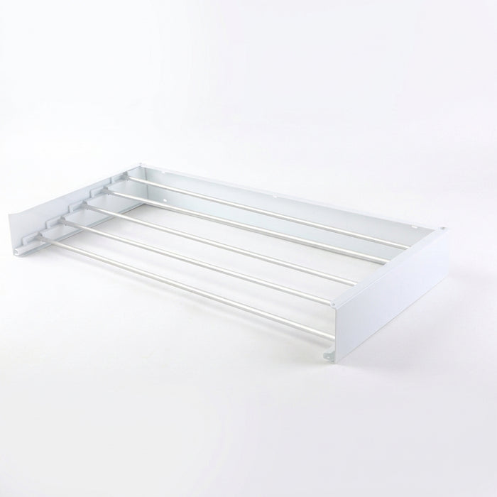 80cm Wall-Mounted Foldable Laundry Rack — 5-Rod White Stainless Steel