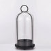 Vintage Brass Metal Candle Holder Set with Glass Domes