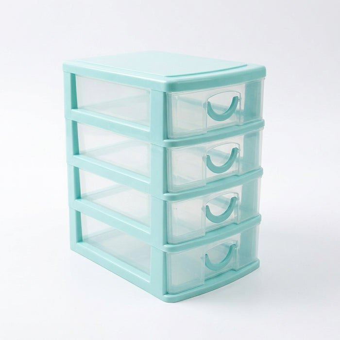 4-layer Transparent Jewellery Storage Box with Rhinestone Detail