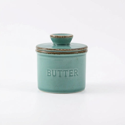 Ceramic Yellow Butter Dish with Lid — Kiln‑Turned Round Countertop Storage