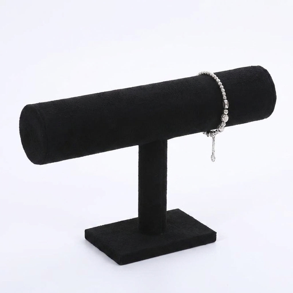 Velvet T-Bar Jewellery Display Stand – Necklace, Bracelet & Watch Holder