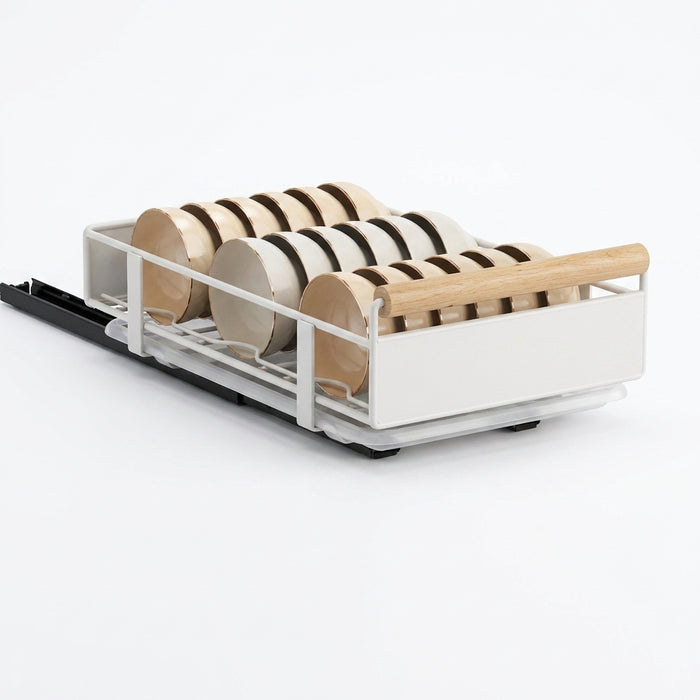 Space-Saving Pull-Out Kitchen Organiser — Plate, Bowl & Spice Rack