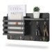 Rustic Wood Wall Mail Organiser with Key Hooks and Floating Shelf
