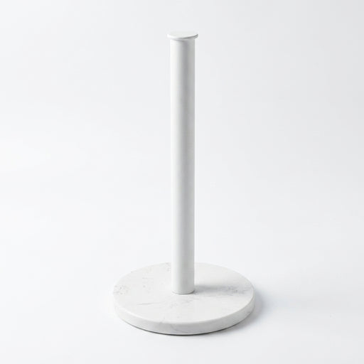 Nordic Marble & Space Aluminium Paper Towel Holder — Vertical Kitchen Roll Stand (Black, White, Gold)