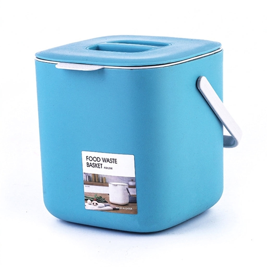 Portable 2-Tier Kitchen Waste Bin with Handle — 4L Compost Drainer