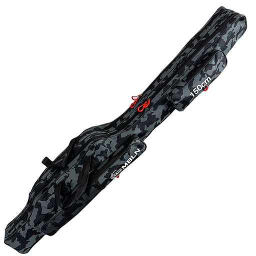 1.5m Double-Layer Foldable Fishing Rod Bag with Large-Capacity Tackle Storage