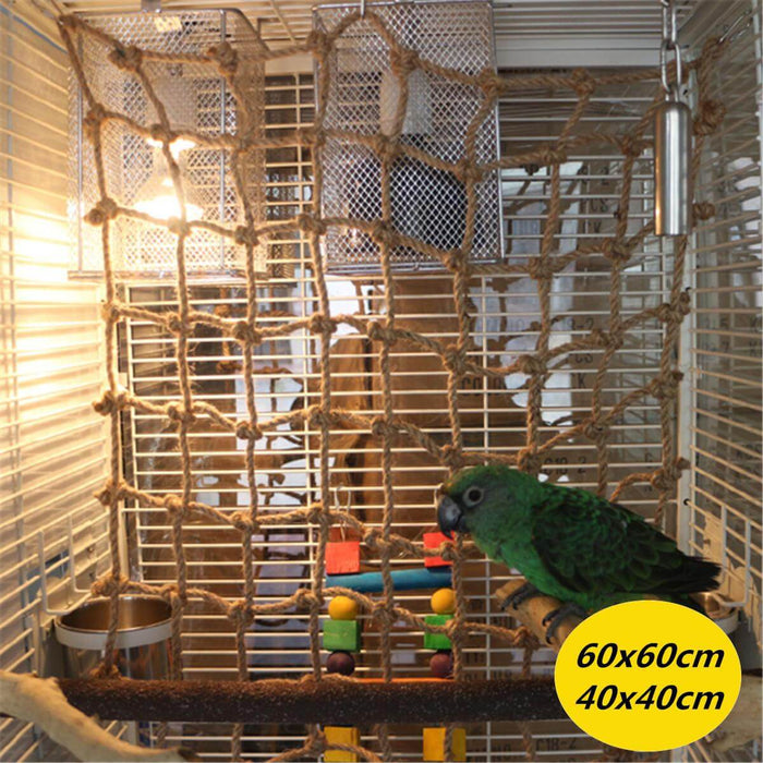 Pet Parrot Bird Net Cage Climbing Toy Swing Ladder Macaw Play Hanging Rope Hook
