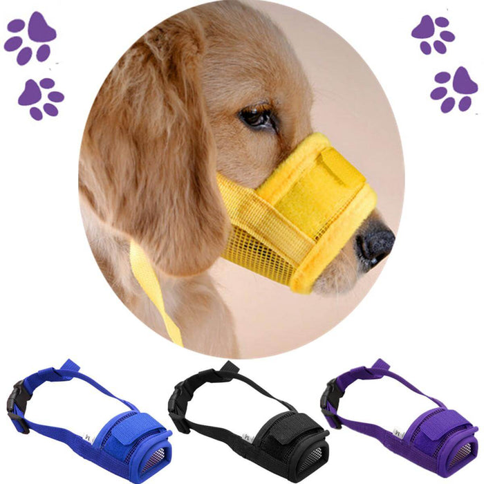 Fashion Adjustable Nylon Dog Muzzle Pet Puppy Mesh Mouth Mask Anti Biting Barking S-XL