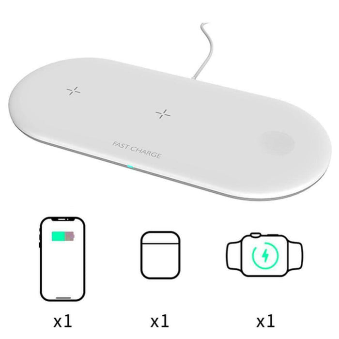 Bakeey 3 In 1 Wireless Charger Fast Wireless Charging Pad Earbuds Charger Watch Charger For Qi-enabled Smart Phones For iPhone XS 11 Pro Apple Watch Series 1 2 3 4 5 Apple AirPods Pro