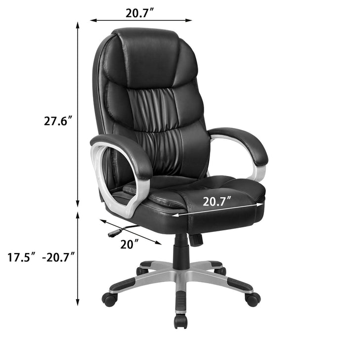 Black Executive High-Back Office Chair: Ergonomic Office Chair with Adjustable Swivel, Lumbar Support, and Armrests